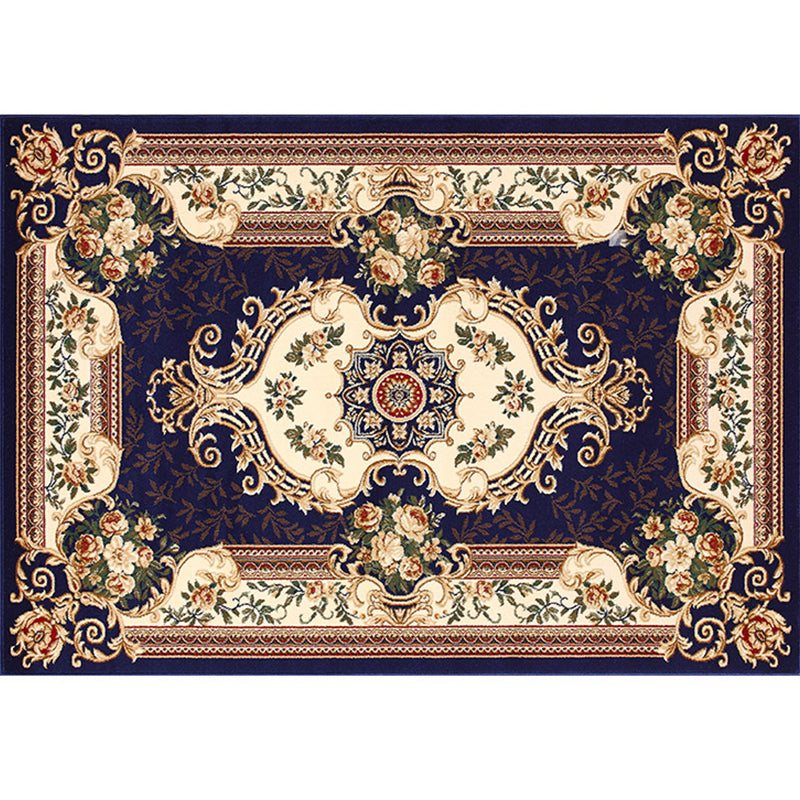 Sikunuo | Olden Floral Printed Carpet Multicolored Synthetic Area Rug Pet Friendly Easy Care Indoor Cover for Living Room