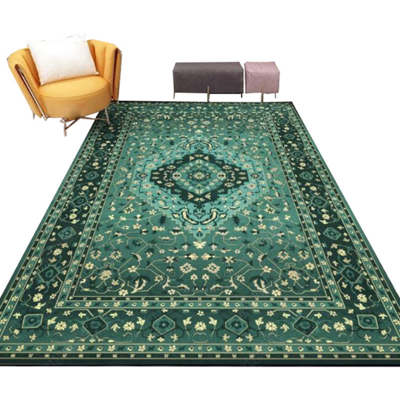 Sikunuo | Casual floral printed rug multicolored polypropylene indoor rug non-slip backing easy to care for rug for bedroom