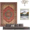 Sikunuo | Casual floral printed rug multicolored polypropylene indoor rug non-slip backing easy to care for rug for bedroom