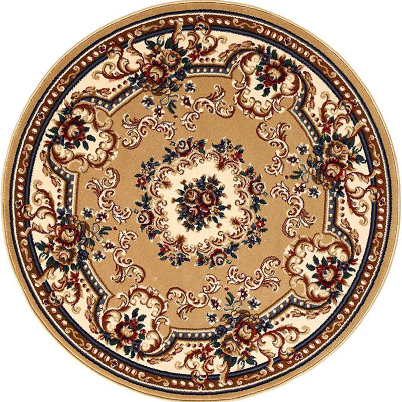 Sikunuo | Olden Flower Printed Rug Multicolored Synthetic Area Rug Pet Friendly Washable Indoor Rug for Bedroom