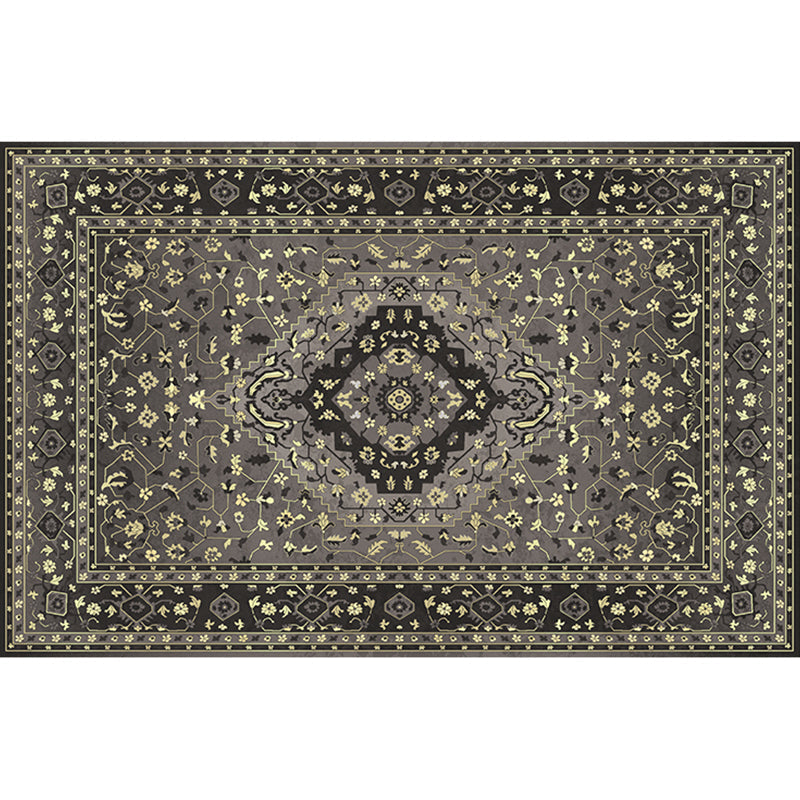 Sikunuo | Retro geometric pattern carpet multicolored synthetic area carpet non-slip pet-friendly washable carpet for room