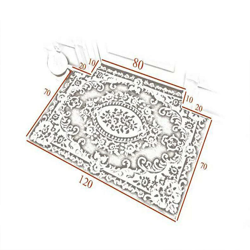 Sikunuo | Multicolored bedroom rug Shabby Chic floral pattern area rug acrylic non-slip backing stain-resistant rug