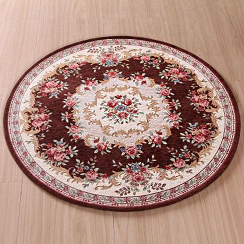 Sikunuo | Olden Room Rug Multicolor Flower Pattern Outdoor Rug Polypropylene Non-slip Washable Pet Friendly Indoor Rug