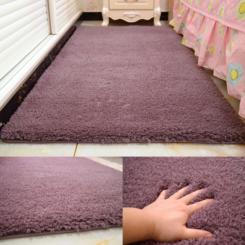Sikunuo | Casual Rug Acrylic Solid Color Rug Easy Care Indoor Rug for Bedroom