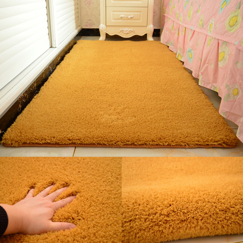 Sikunuo | Casual Rug Acrylic Solid Color Rug Easy Care Indoor Rug for Bedroom