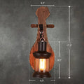 Sikunuo | Nautical Novelty Guitar Wall Light Fixture 1-Light Wooden Sconce with Lantern Lampshade