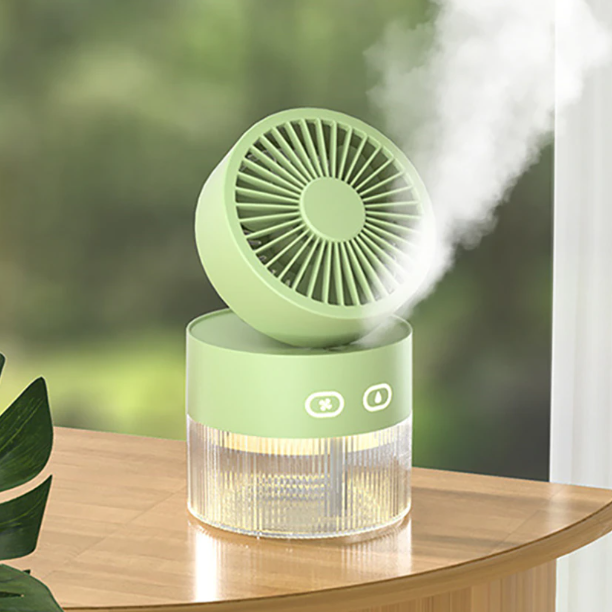 Sikunuo | Mini Foldable USB Warm Light Spray Fan