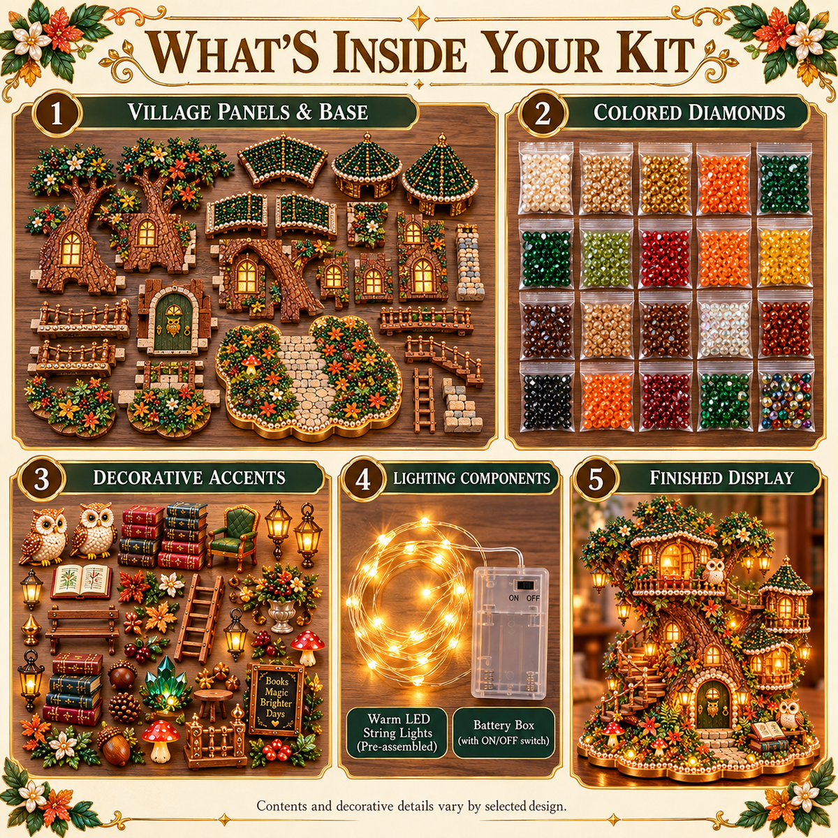 Owl's Enchanted Village – DIY 3D Diamond Art Decoration Kit