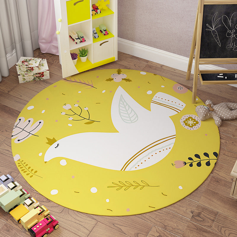 Sikunuo | Beautiful Children's Room Carpet Colorful Cartoon Printed Indoor Carpet Polypropylene Pet-Friendly Machine Washable Carpet
