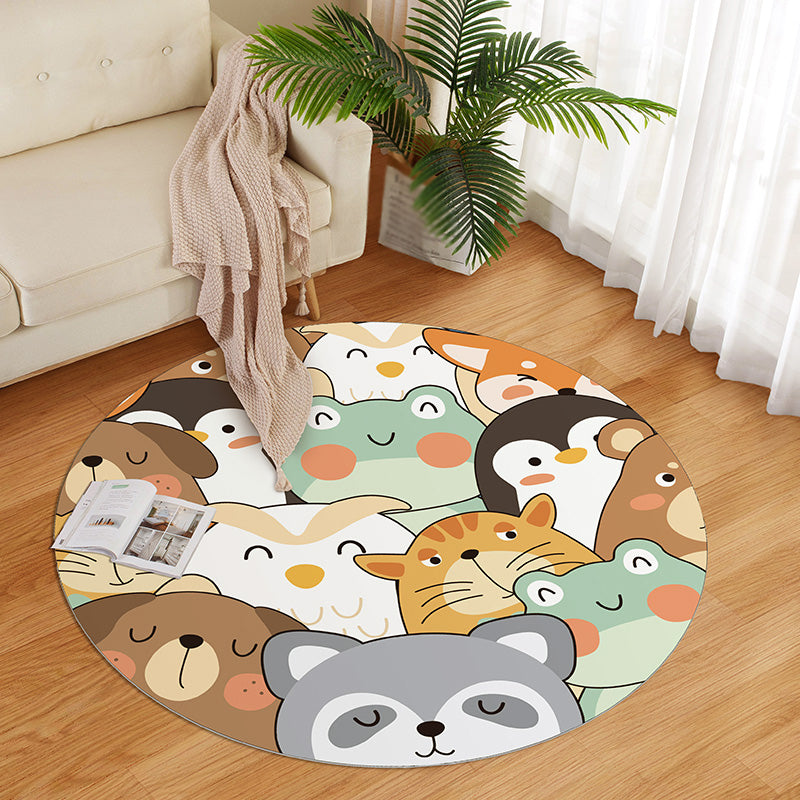Sikunuo | Beautiful children's room carpet Multicolored cartoon pattern Indoor carpet PVC stain-resistant machine washable carpet