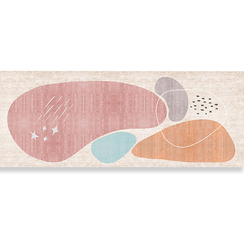 Sikunuo | Western Bedroom Carpet Multicolored Color Block Indoor Carpet Polyester Non-Slip Underlay Machine Washable Rug