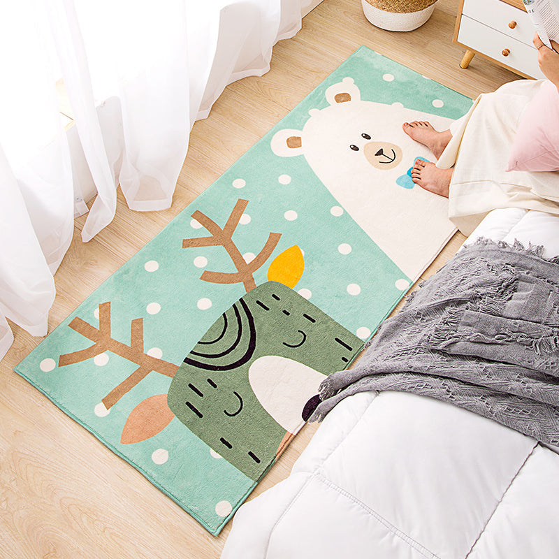 Sikunuo | Colorful sweet carpet Polyester cartoon print carpet with non-slip backing pet-friendly carpet for the living room