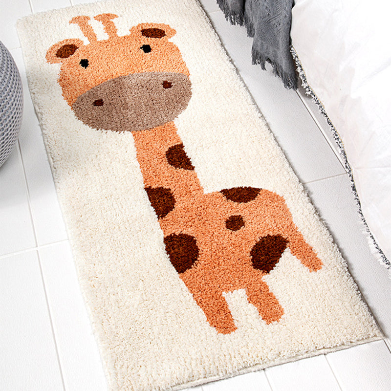 Sikunuo | Scandinavian Decoration Rug Multi Color Plant Printed Rug Polyester Non-Slip Backing Pet-Friendly Rug
