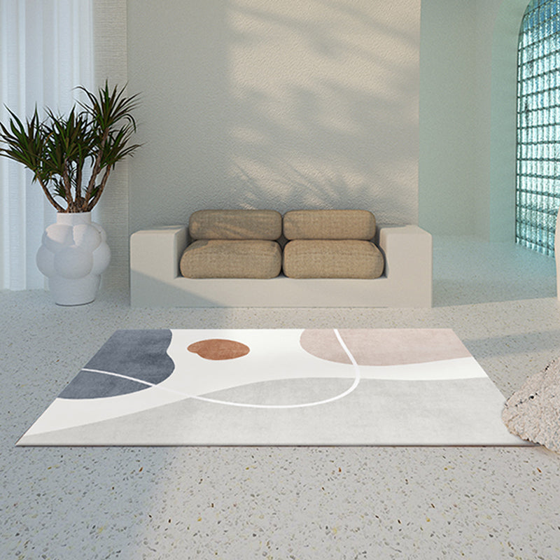 Sikunuo | New geometric print carpet multicolored cotton blend carpet easy care pet-friendly indoor carpet for rooms
