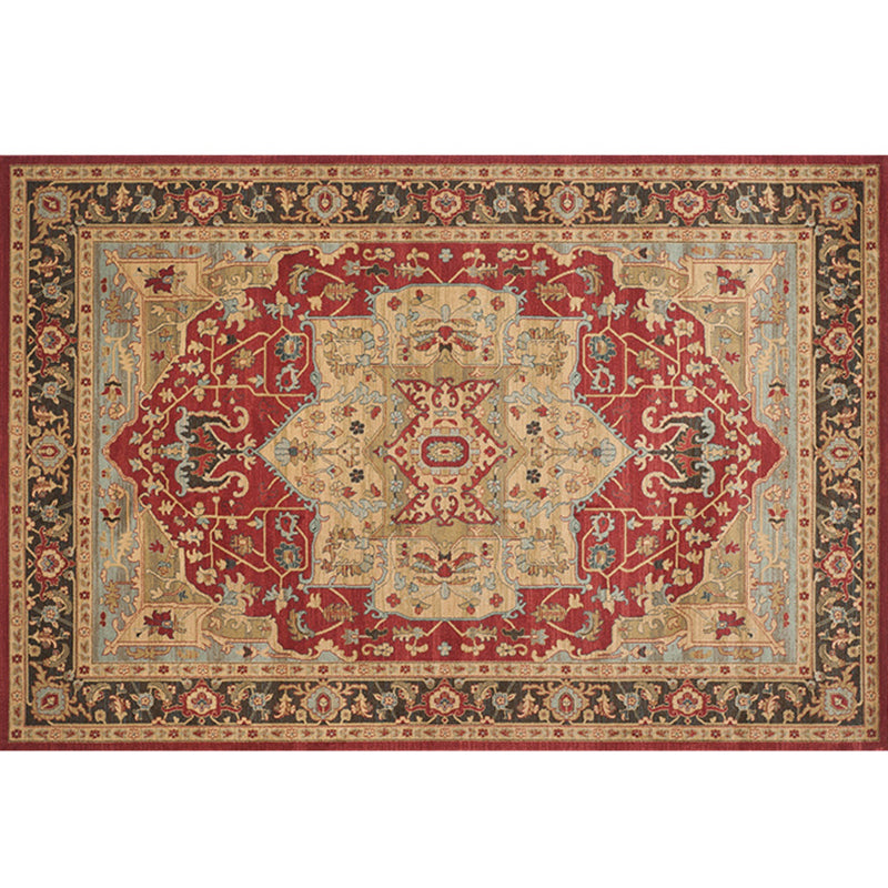Sikunuo | Natural Living Room Carpet Multicolor Geo Pattern Indoor Carpet Polypropylene Non-Slip Machine Washable Area Rug