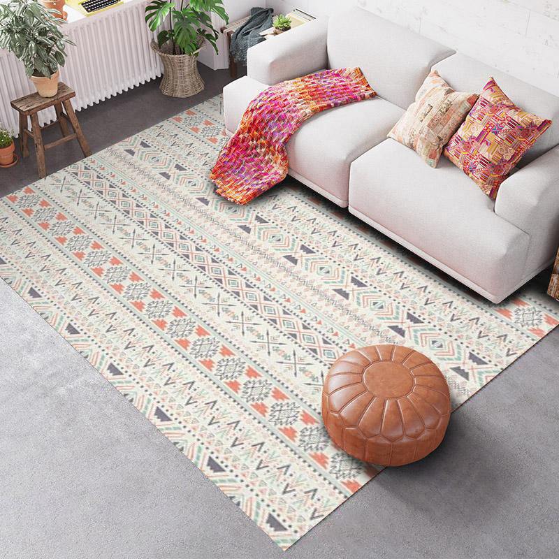 Sikunuo | Southwest Geo Pattern Rug Multicolored Polyester Area Rug Easy Care Pet Friendly Washable Area Rug for Rooms