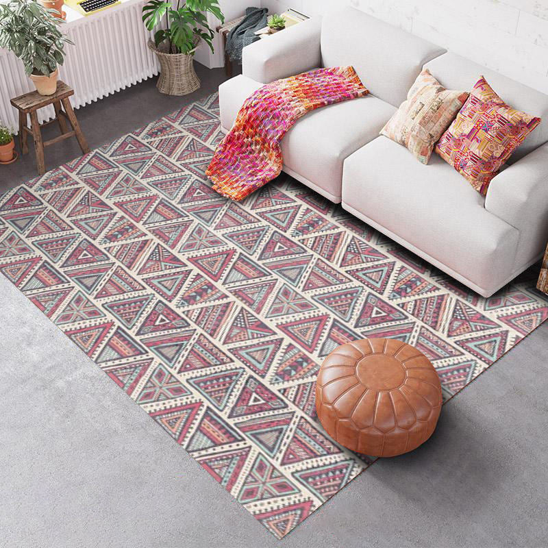 Sikunuo | Southwest Geo Pattern Rug Multicolored Polyester Area Rug Easy Care Pet Friendly Washable Area Rug for Rooms