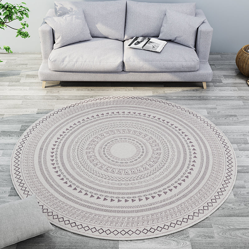 Sikunuo | Southwest Bedroom Rug Multicolored Geometric Pattern Indoor Rug Polyester Non-Slip Back Pet-Friendly Area Rug