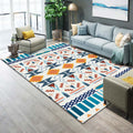 Sikunuo | Western Parlor Rug Multicolored Geometric Pattern Area Rug Polypropylene Easy Care Pet Friendly Washable Indoor Rug