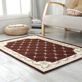 Sikunuo | Retro geometric pattern carpet Multicolor Polyester indoor mat non-slip pet friendly maintenance friendly rug for home