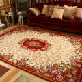 Sikunuo | Multicolored Retro Rug Synthetic Floral Pattern Area Rug non-slip backing Stain-resistant Washable Rug for the Living Room