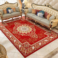 Sikunuo | Shabby Chic Floral Rug Multicolored Synthetic Rug With Non-Slip Back Stain Resistant Washable Rug for Living Room