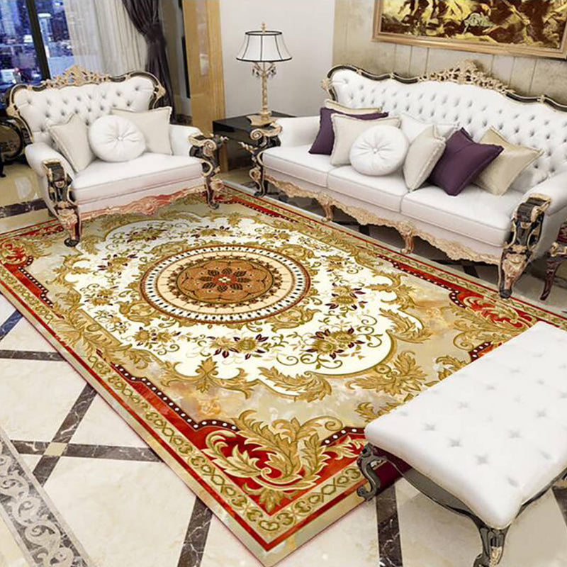 Sikunuo | Olden Parlor Rug Multicolored Floral Pattern Rug Synthetic Maintenance Friendly Stain Resistant Washable Rug