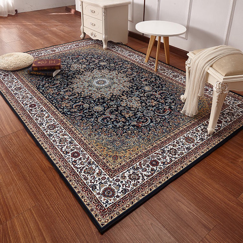 Sikunuo | Multicolored Retro Carpet Polypropylene Flower Pattern Carpet pet-friendly machine washable Indoor Carpet for Living Room