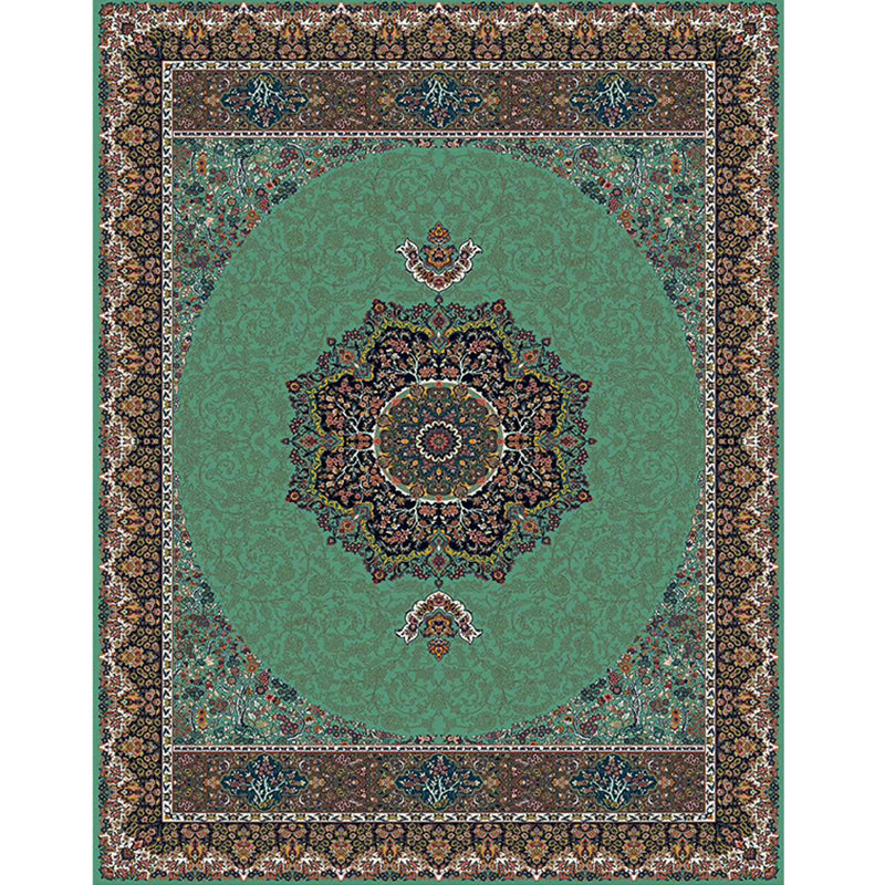 Sikunuo | Multicolored Retro Carpet Polypropylene Flower Pattern Carpet pet-friendly machine washable Indoor Carpet for Living Room
