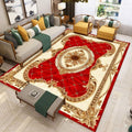 Sikunuo | Nostalgia Living Room Rug Multi Color Flower Print Area Rug Synthetic Non-Slip Backing Easy Care Indoor Rug