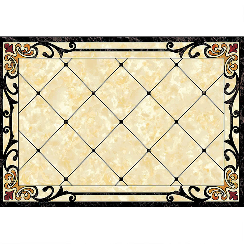 Sikunuo | Colorful geometric printed carpet made of polyester Retro indoor rug with non-slip backing, stain-resistant carpet for the living room