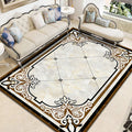 Sikunuo | Nostalgia Geometric Printed Rug Multicolored Polyester Indoor Rug Non-Slip Backing Pet-Friendly Rug for Living Room