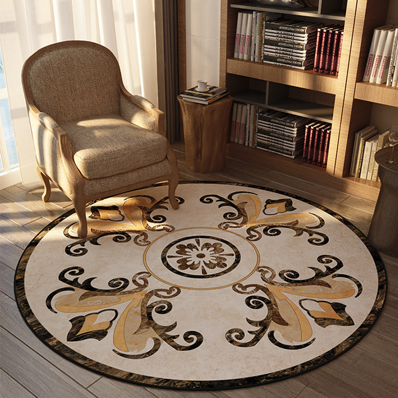 Sikunuo | Olden Bedroom Carpet Multicolored Floral Pattern Indoor Carpet Polypropylene Non-Slip Back Easy Care Area Rug