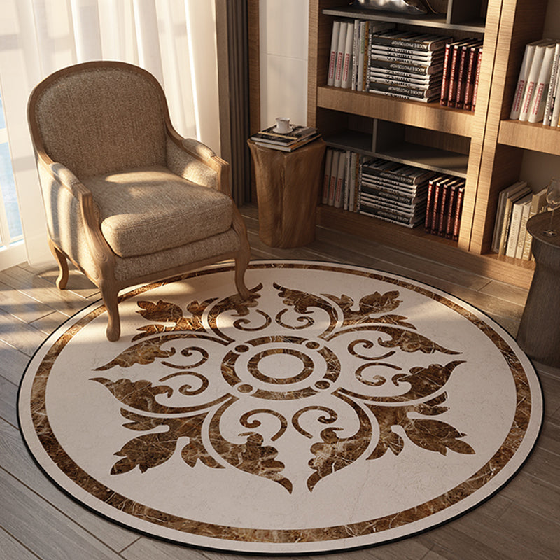 Sikunuo | Olden Bedroom Carpet Multicolored Floral Pattern Indoor Carpet Polypropylene Non-Slip Back Easy Care Area Rug