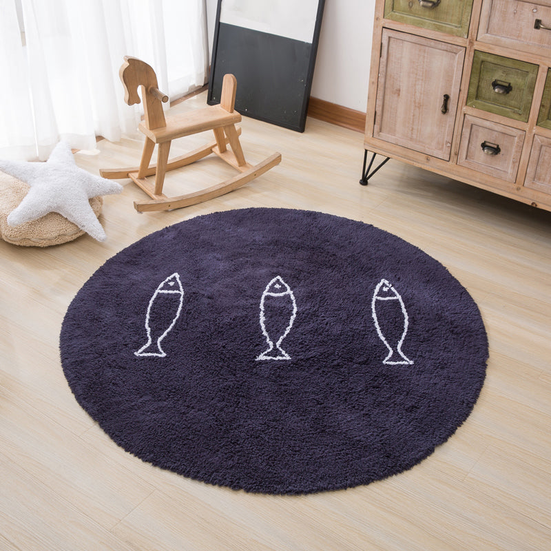 Sikunuo | Casual Living Room Rug Multicolor Cartoon Print Indoor Rug Non-Slip Backing Pet-Friendly Area Rug