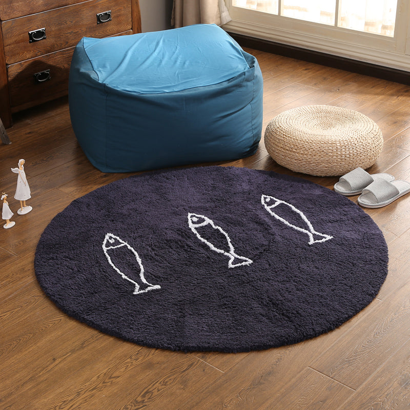Sikunuo | Casual Living Room Rug Multicolor Cartoon Print Indoor Rug Non-Slip Backing Pet-Friendly Area Rug