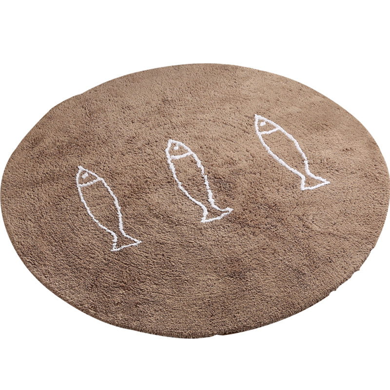 Sikunuo | Casual Living Room Rug Multicolor Cartoon Print Indoor Rug Non-Slip Backing Pet-Friendly Area Rug