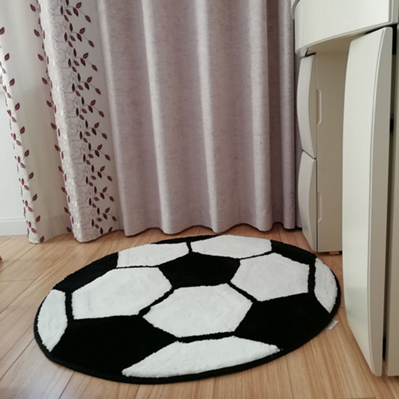 Sikunuo | Casual Kids Bedroom Rug Multicolored 3D Print Indoor Rug Polyester Non-Slip Back Pet-Friendly Area Rug