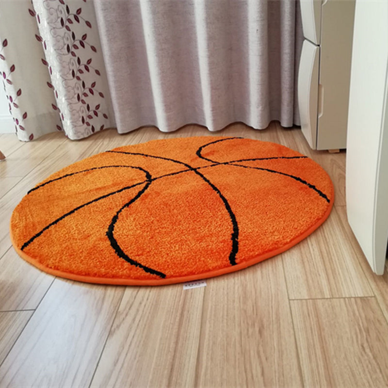 Sikunuo | Casual Kids Bedroom Rug Multicolored 3D Print Indoor Rug Polyester Non-Slip Back Pet-Friendly Area Rug