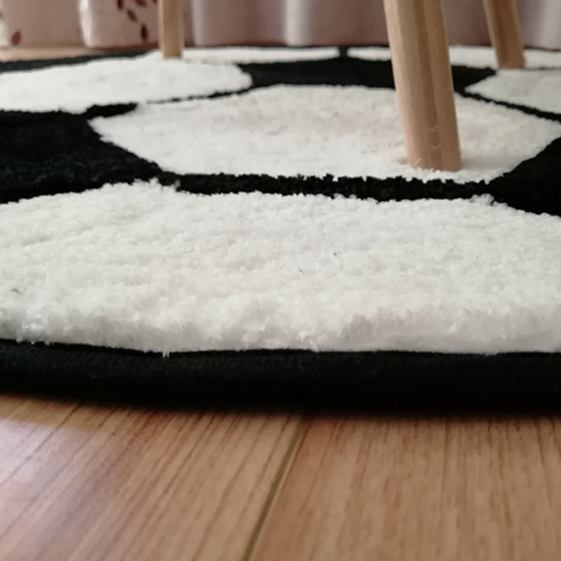 Sikunuo | Casual Kids Bedroom Rug Multicolored 3D Print Indoor Rug Polyester Non-Slip Back Pet-Friendly Area Rug
