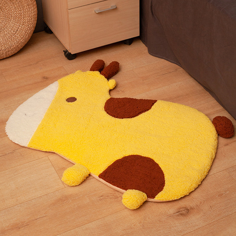 Sikunuo | Cozy Bedroom Rug Multi-Colored Cartoon Printed Rug Made of Lambswool With Non-Slip Backing Pet-Friendly Indoor Rug