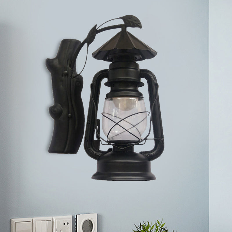 Sikunuo | Black/Bronze/Copper Kerosene Wall Lighting Coastal Clear Glass 1 Light Outdoor Wall Lamps Light