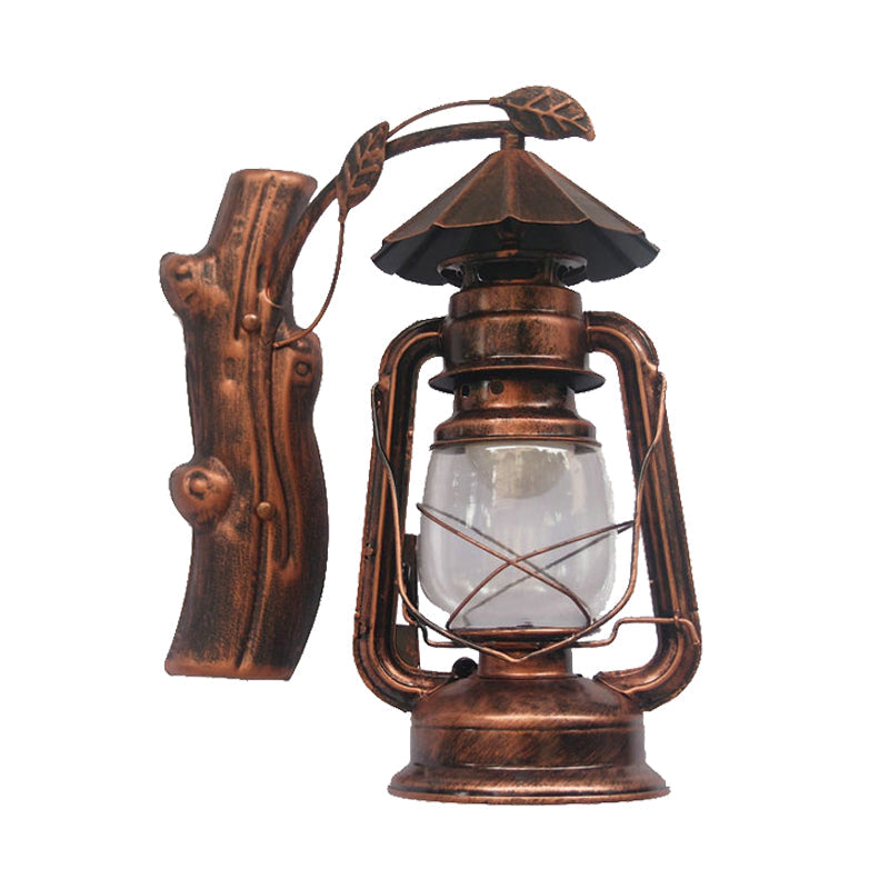 Sikunuo | Black/Bronze/Copper Kerosene Wall Lighting Coastal Clear Glass 1 Light Outdoor Wall Lamps Light