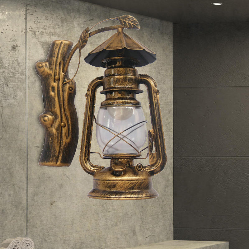 Sikunuo | Black/Bronze/Copper Kerosene Wall Lighting Coastal Clear Glass 1 Light Outdoor Wall Lamps Light
