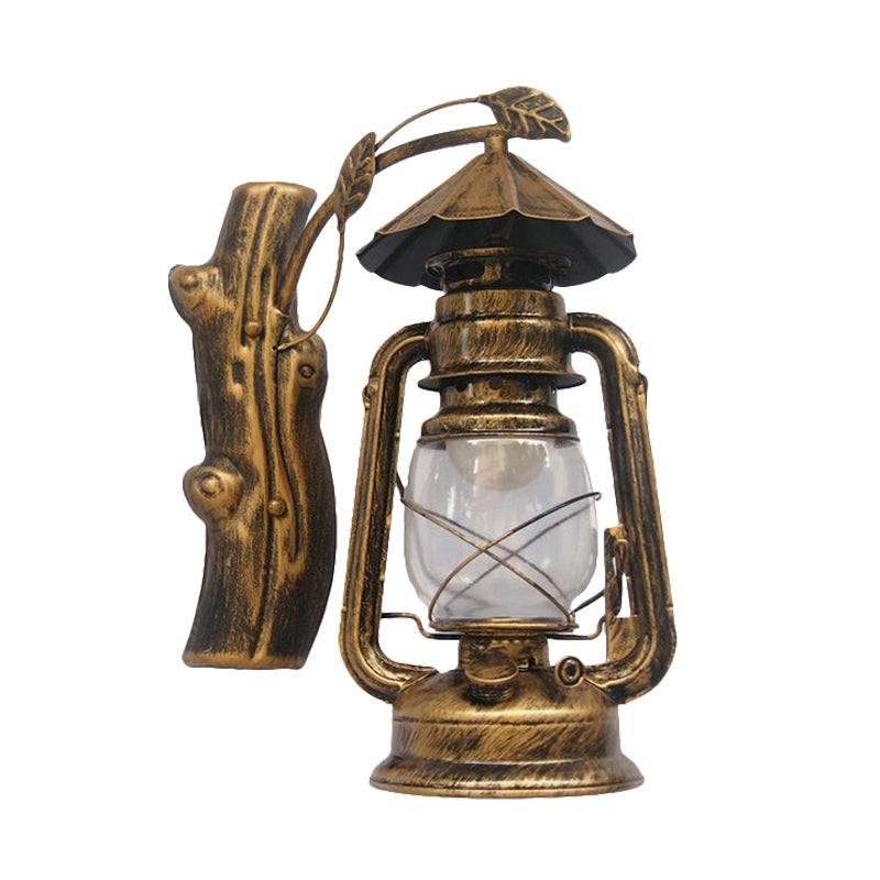 Sikunuo | Black/Bronze/Copper Kerosene Wall Lighting Coastal Clear Glass 1 Light Outdoor Wall Lamps Light