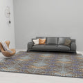 Sikunuo | Comfort Geometric Print Rug Multicolor Polyester Area Rug Non-Slip Back Pet-Friendly Indoor Carpet for the Living Room