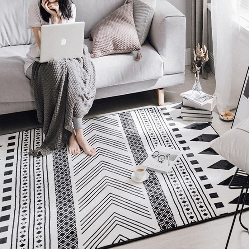 Sikunuo | Southwestern living room carpet Multicolored Color block Indoor carpet Polyester Non-slip carpet Stain resistant Flooring