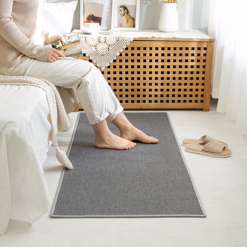 Sikunuo | Rustic Solid Color Rug Multi-Color Jute Indoor Rug Non-Slip Backing Pet Friendly Easy Care Area Group for Bedroom