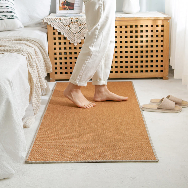 Sikunuo | Rustic Solid Color Rug Multi-Color Jute Indoor Rug Non-Slip Backing Pet Friendly Easy Care Area Group for Bedroom