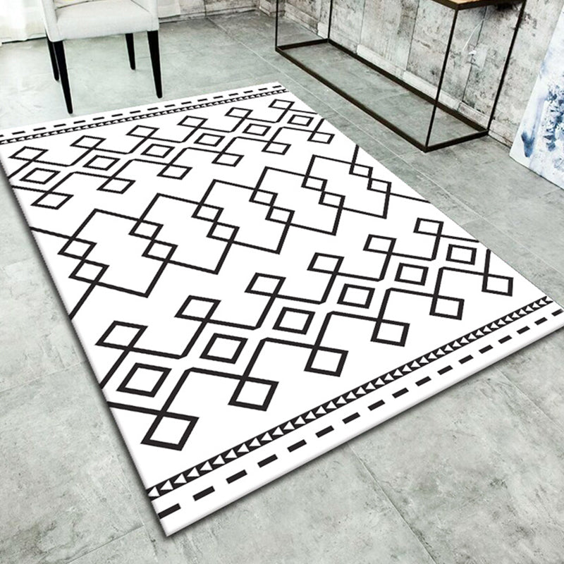 Sikunuo | Simple living room carpet Multifunctional colored geometric pattern Indoor carpet Non-slip backing Pet friendly rug